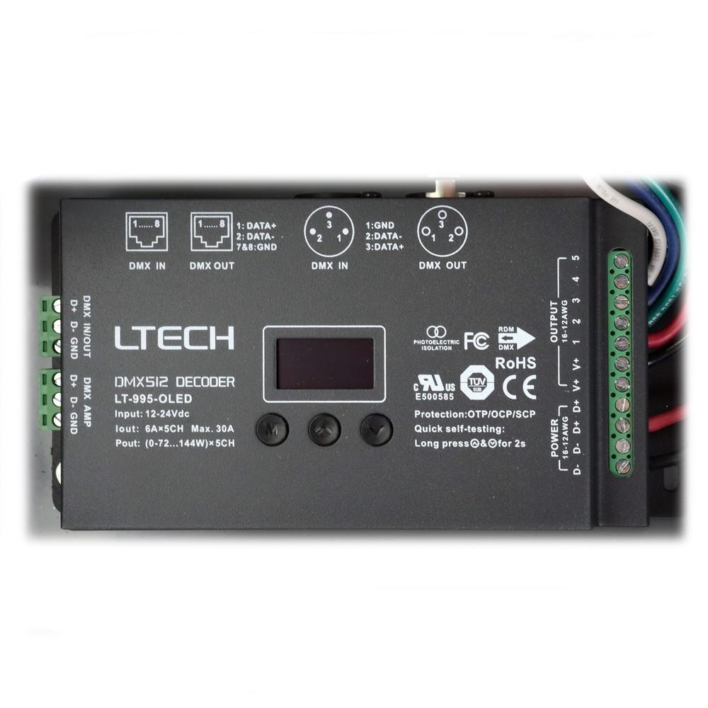 TIVOLI LIGHTING ADUL3203424DIN LED POWER SUPPLY WITH DMX DECODER, 288W, 24VDC