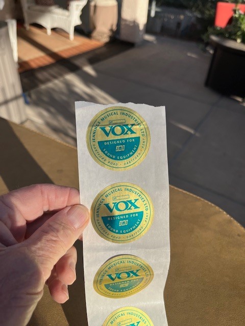 Vox VOX BLUE/GREY SPEAKER LABELS