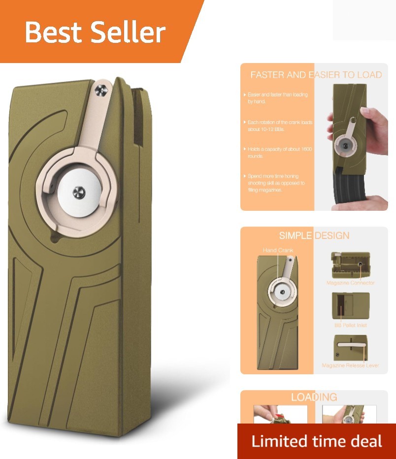Compact 1600 Round Airsoft Speed Loader with Integrated Magazine Locking