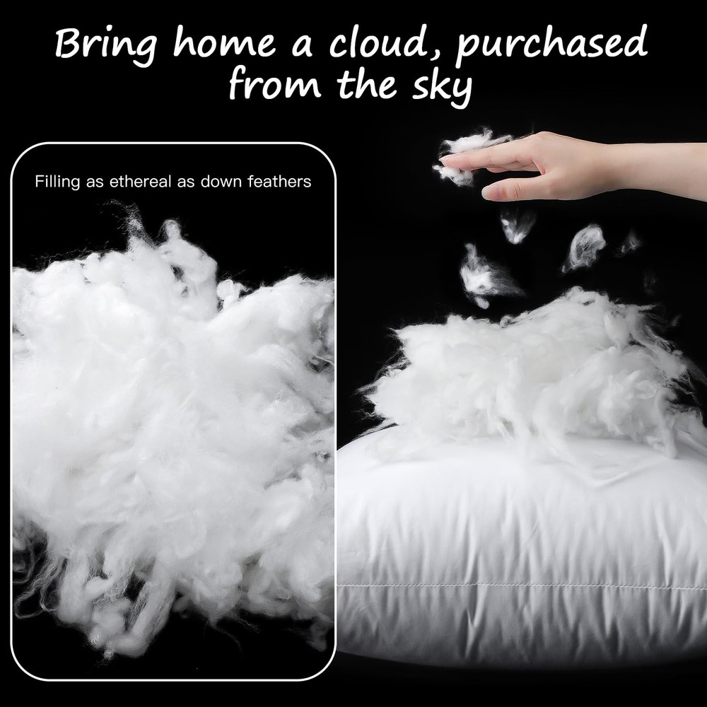 Synthetic Down Pillow Insert, 20x20 Down Alternative Throw Pillow Insert. Ult...