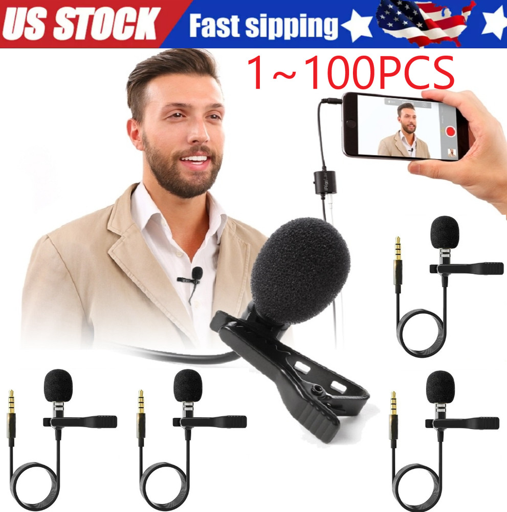 Omnidirectional Lapel Lavalier Microphone Clip-on Condenser Mini Iphone Android