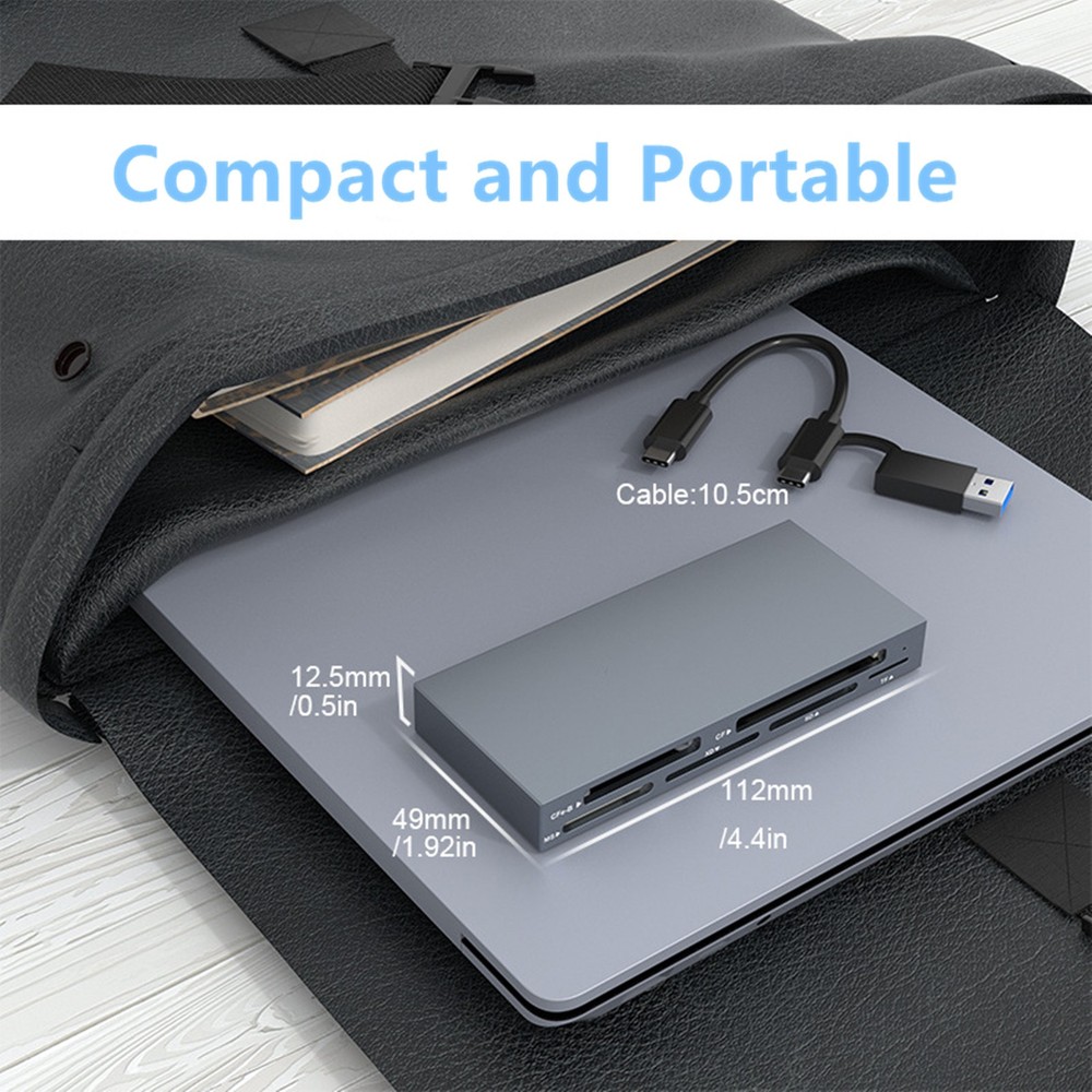 Multi Card Reader USB3.2 Gen2 10Gbps CFexpress Type B/CF/MS/XD/SD/TF Card Reader