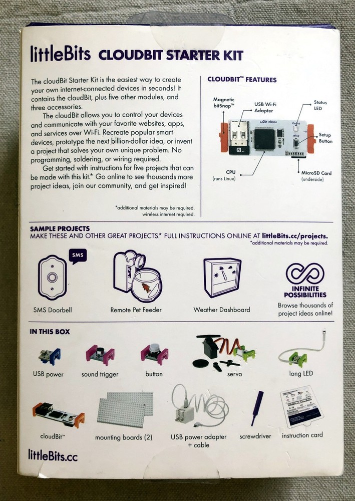 LittleBits CloudBit Starter Kit STEM Learning Electronics Circuitry Smart Device