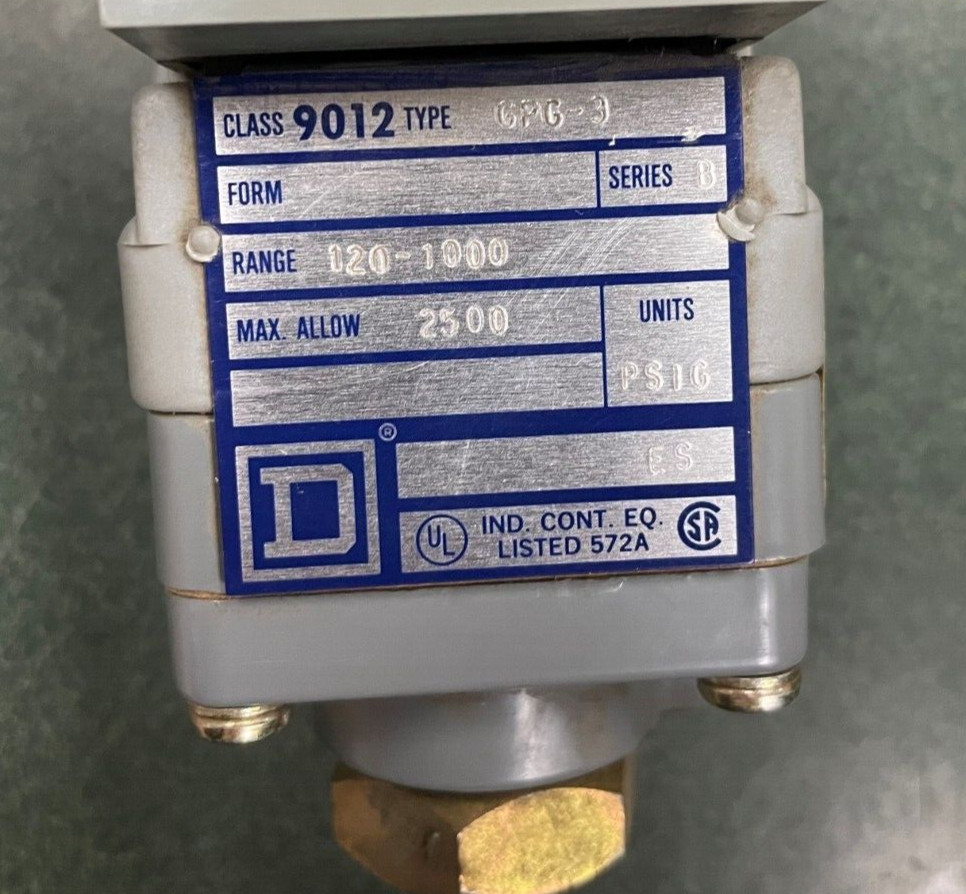 Square D 9012 GPG-3 Pressure Switch