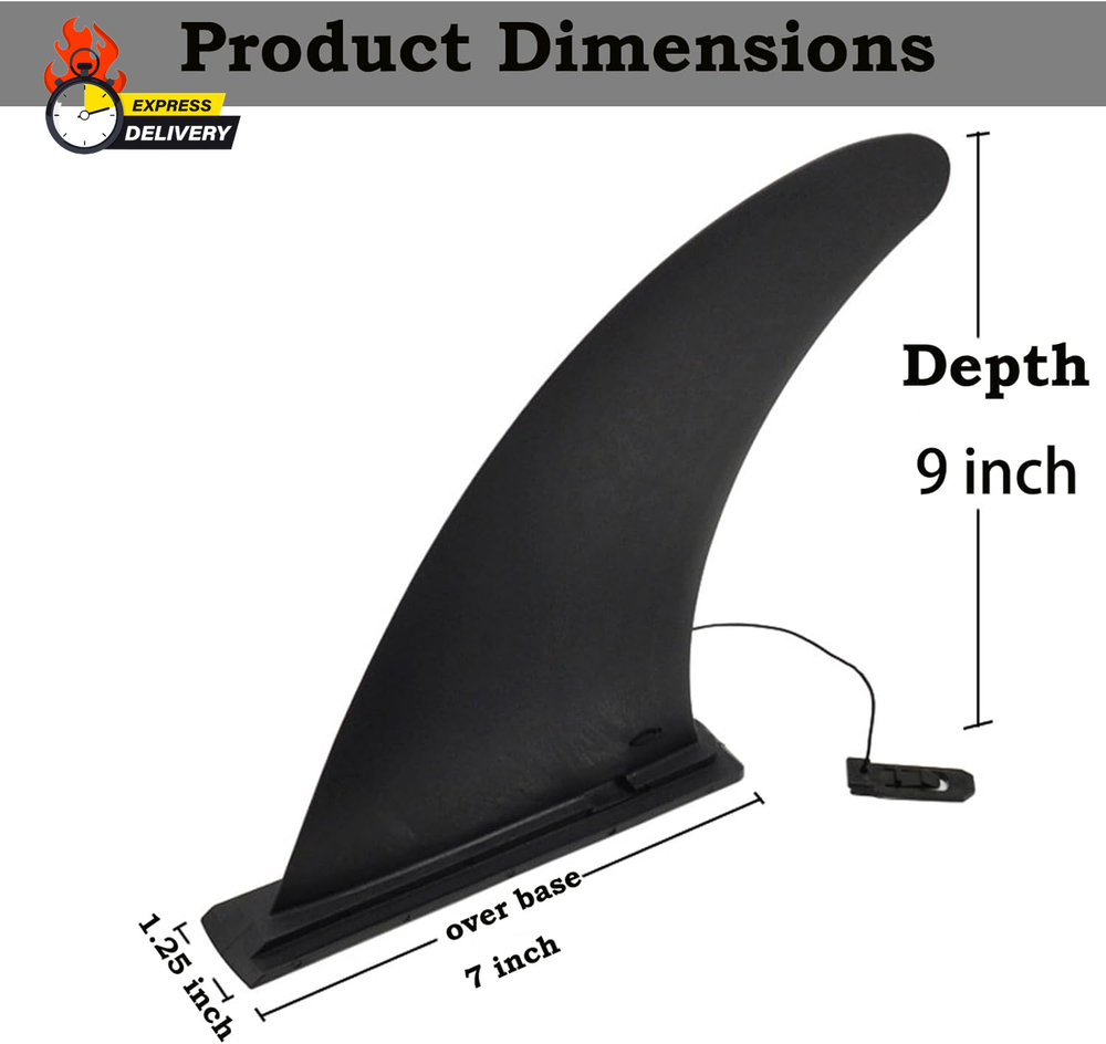 Surf Board Fin 9" Inflatable Paddleboard Replacement Fin for Paddle Board - Quic