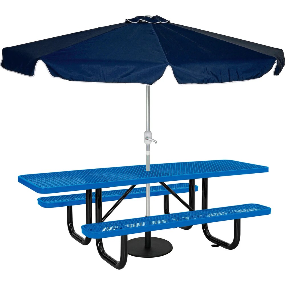 8' ADA Rectangular Picnic Table Expanded Metal Blue (96" Long)