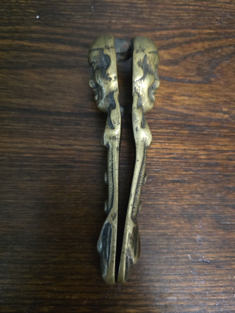 Vintage Solid Brass Clown Face Nutcracker, England