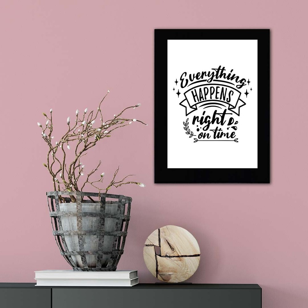 Everything Happens Right on Time Decorative Wall Plaque (Full Color) | Positive