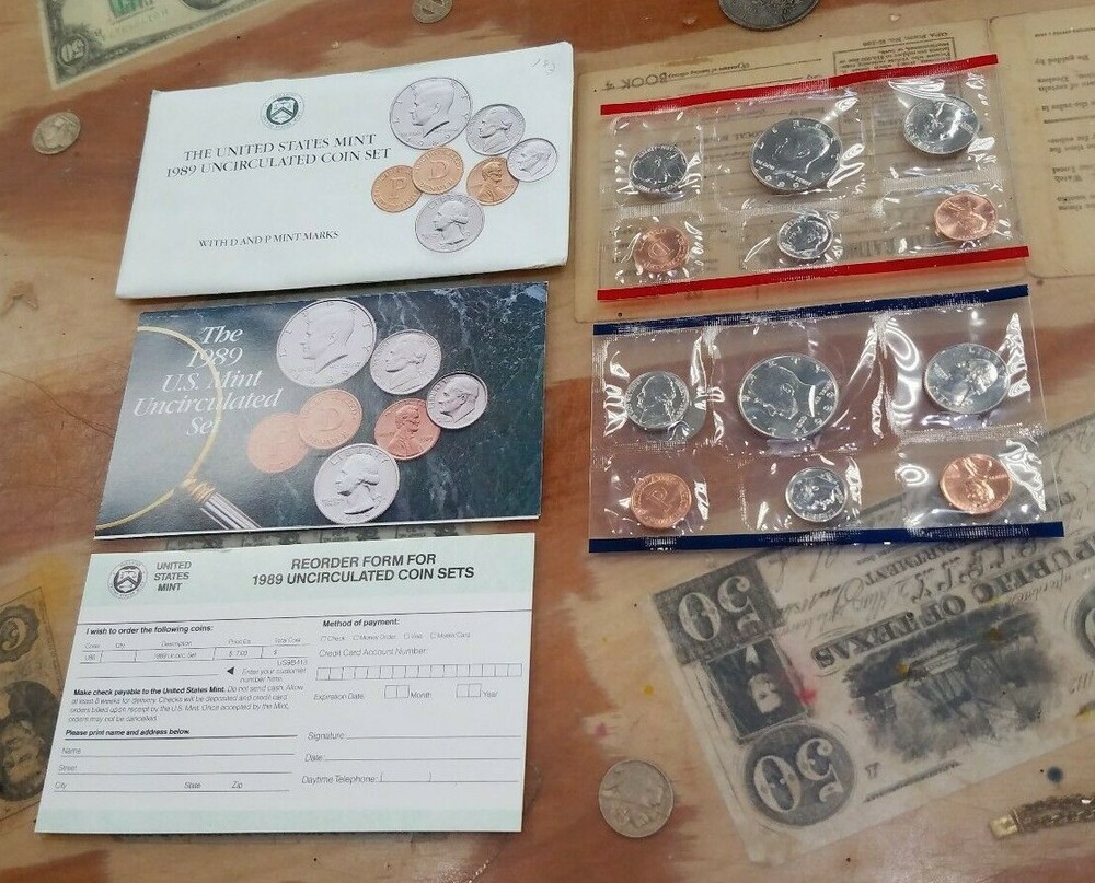 1989 US Mint Set with Original Envelope P & D Uncirculated Coin Set