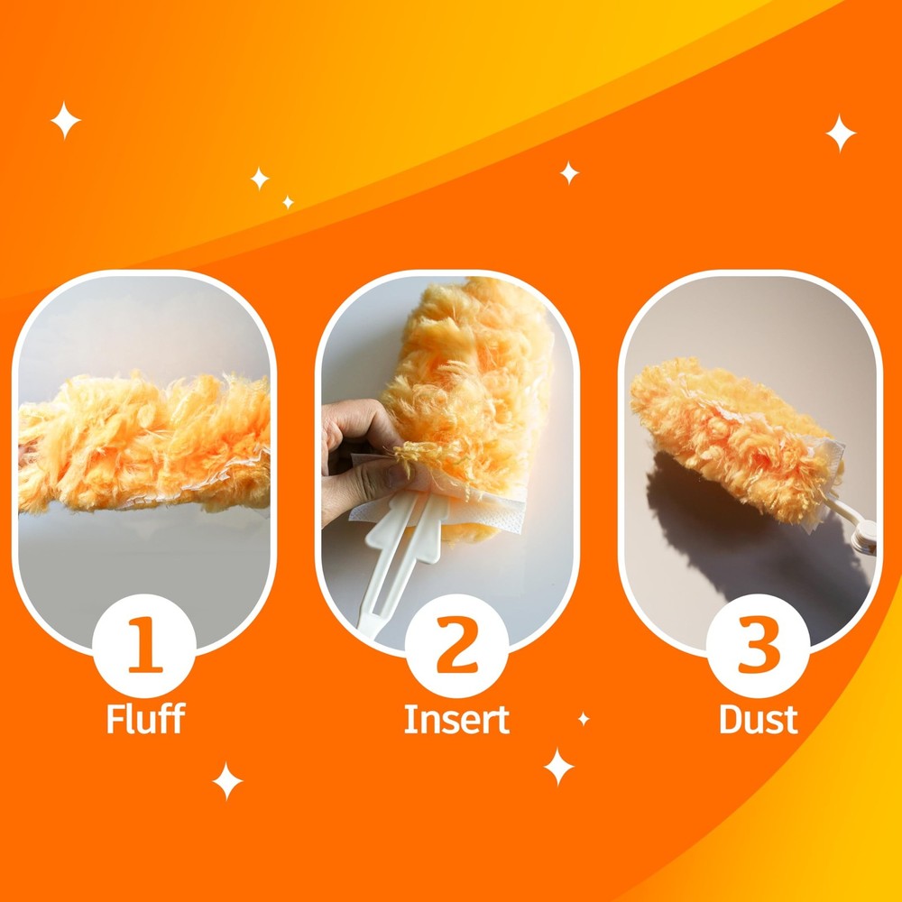 Heavy Duty Multi Surface 360°Heavy Duty 12 Duster Refills & 1 Handle, Compa