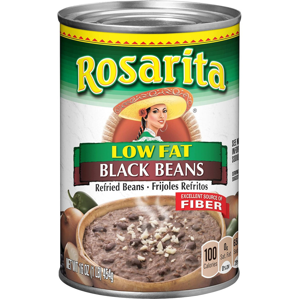 Low Fat Refried Black Beans, 16 Oz, 12 Pack