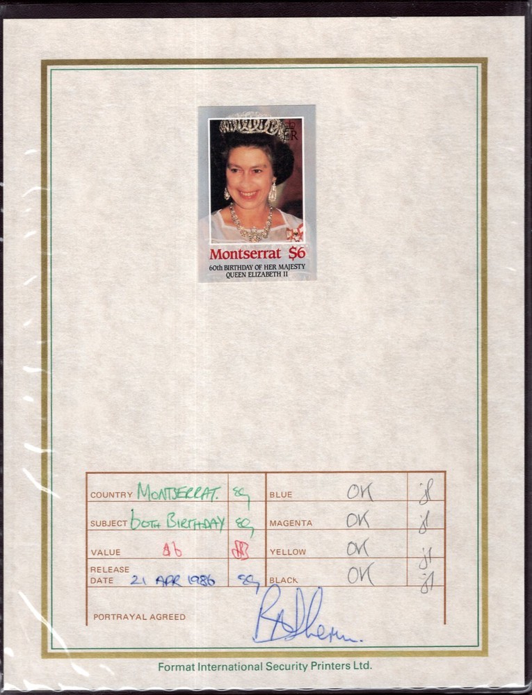 Montserrat QE 60th Birthday Format Intl Progressive Proof Presentation Folder