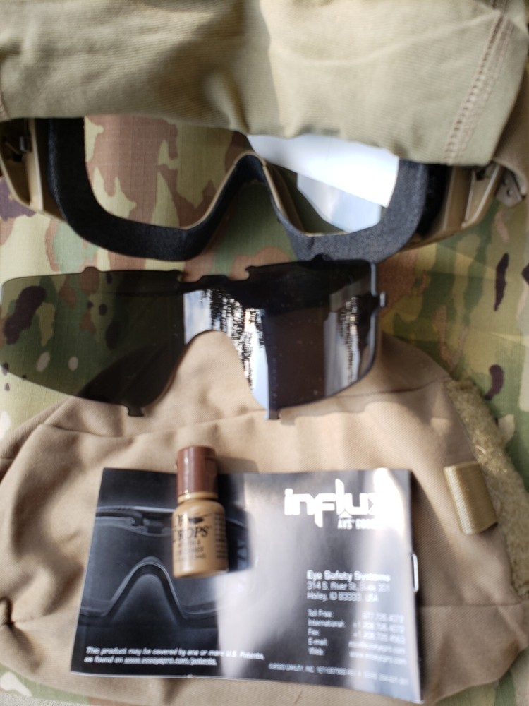 ESS Influx Adjustable Ventilation System Ballistic Goggle Terrain Tan EE7018-04
