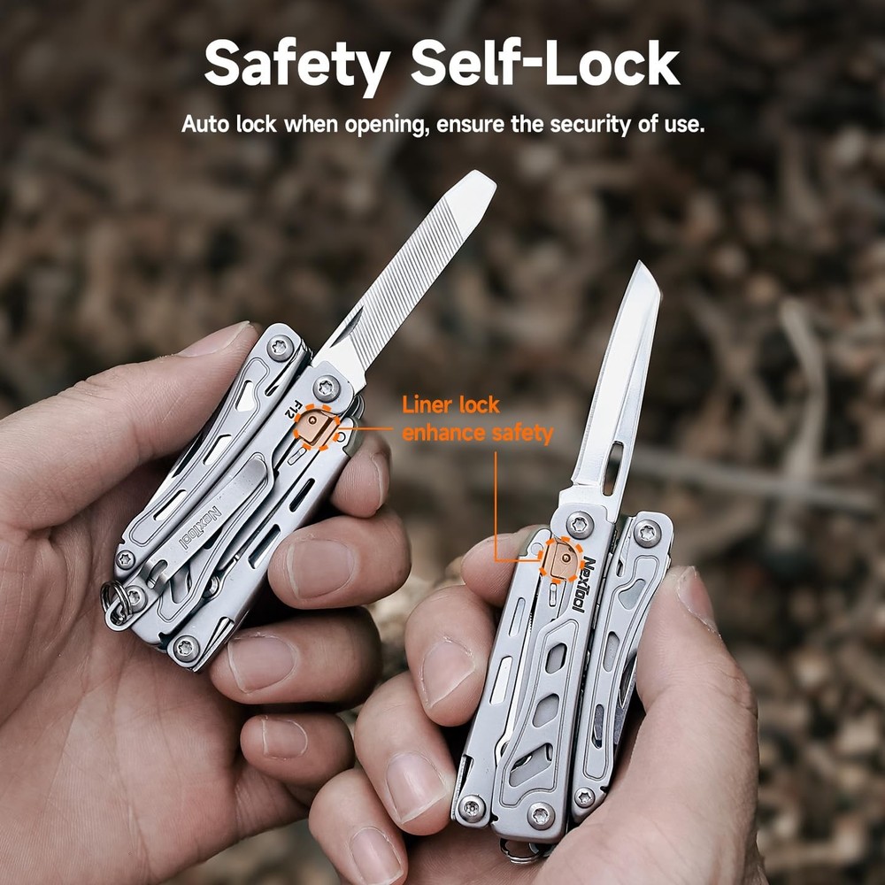 NexTool F12 Mini Multitool, 13-in-1 Keychain Multitool with Serrated Scissors, F