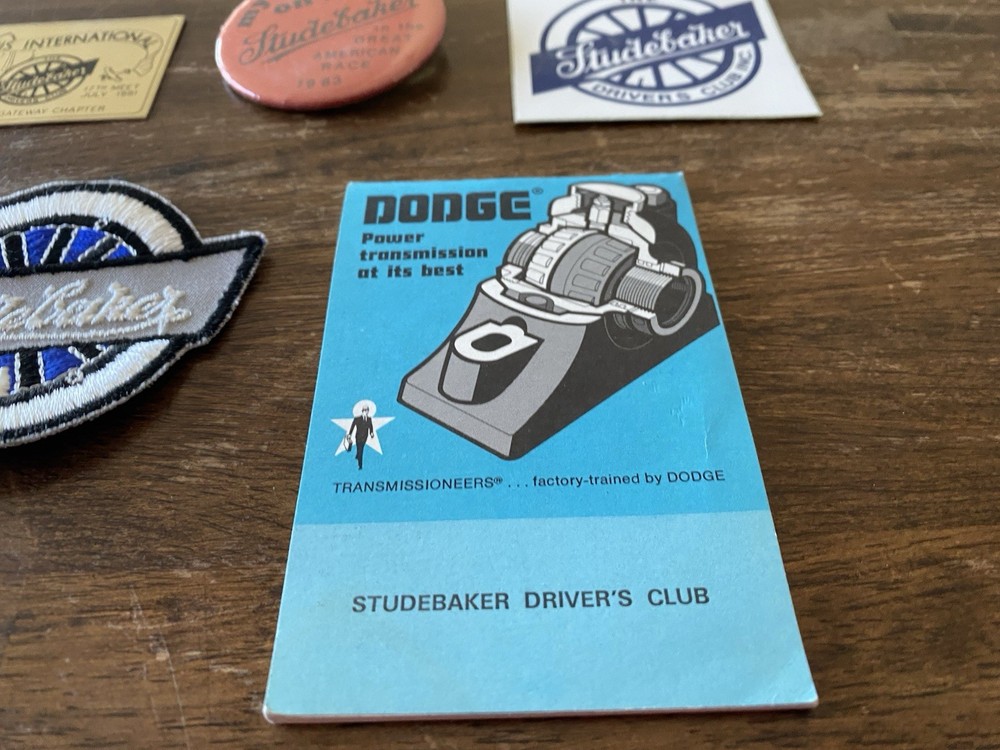 STUDEBAKER PATCH, STICKER, PLAQUE, DRIVERS CLUB, BUTTON CAR AUTO ADVERTISING