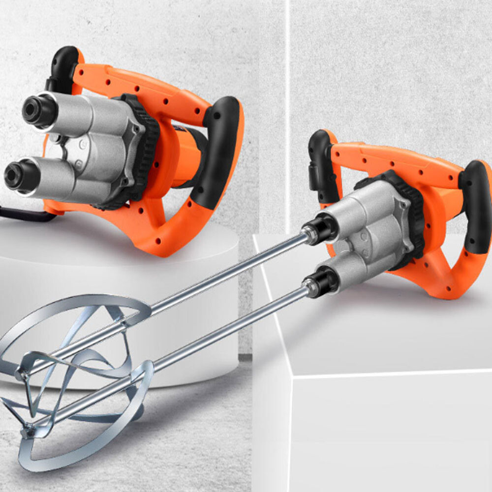 Handheld Double Pole Mixer Paint Cement Mixing Power Tools Plastering Machine