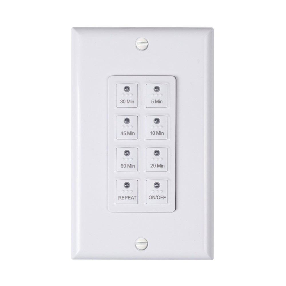 BN-LINK 2Pcs Countdown Digital In-wall Timer Switch w/Push Button for fan,lights