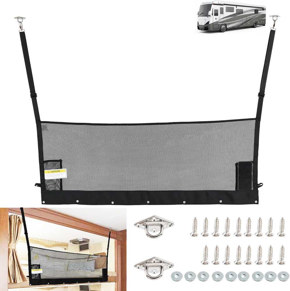 Adjustable RV Bunk Bed Safety Net - Fall Protection for Campers & Trailers