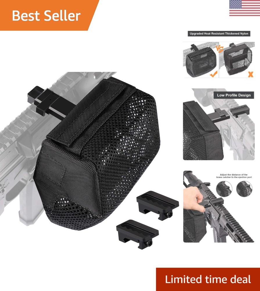 AR Brass Catcher with Adjustable Design & Quick Release Zipper for Easy Emptying