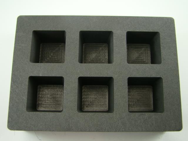 High Density Graphite Cube Mold 5 oz Gold Bar 3 oz Silver 6-Cavities Copper