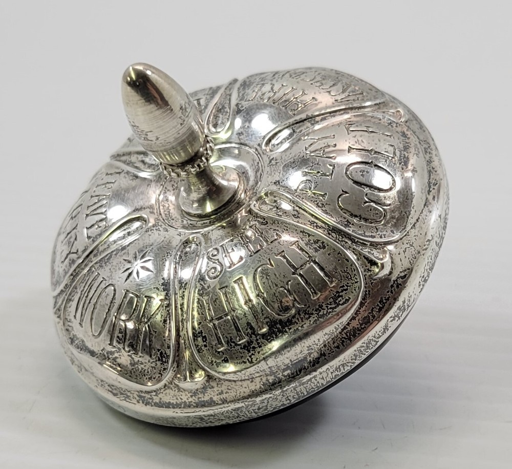 *C54) Vintage Gorham Sterling Silver 50 Executive Decision Maker Spinning Top