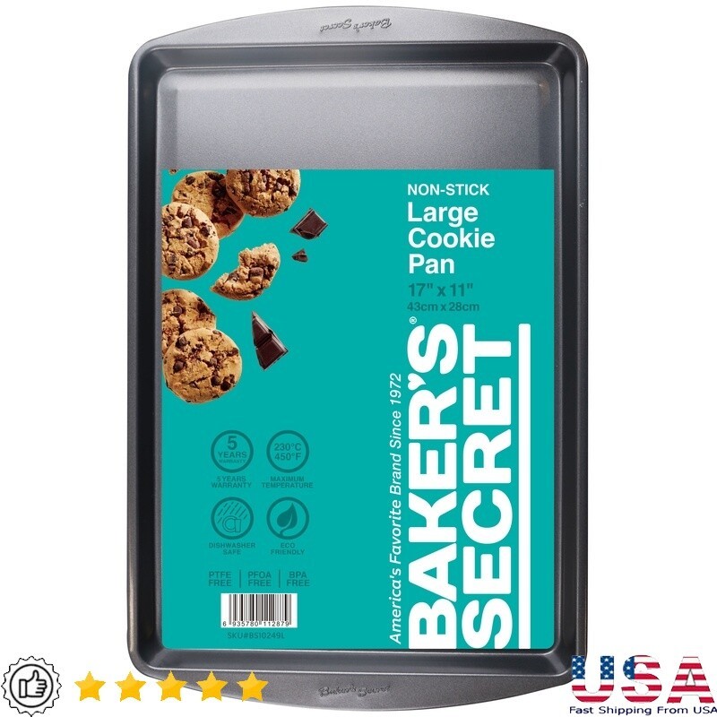 Nonstick Carbon Steel Cookie Sheet Oven Safe Rust Scratch Resistant Bakeware New