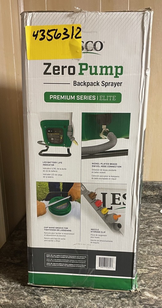 LESCO Zero Pump Backpack Sprayer #190723 With 2.0 Battery & Charger