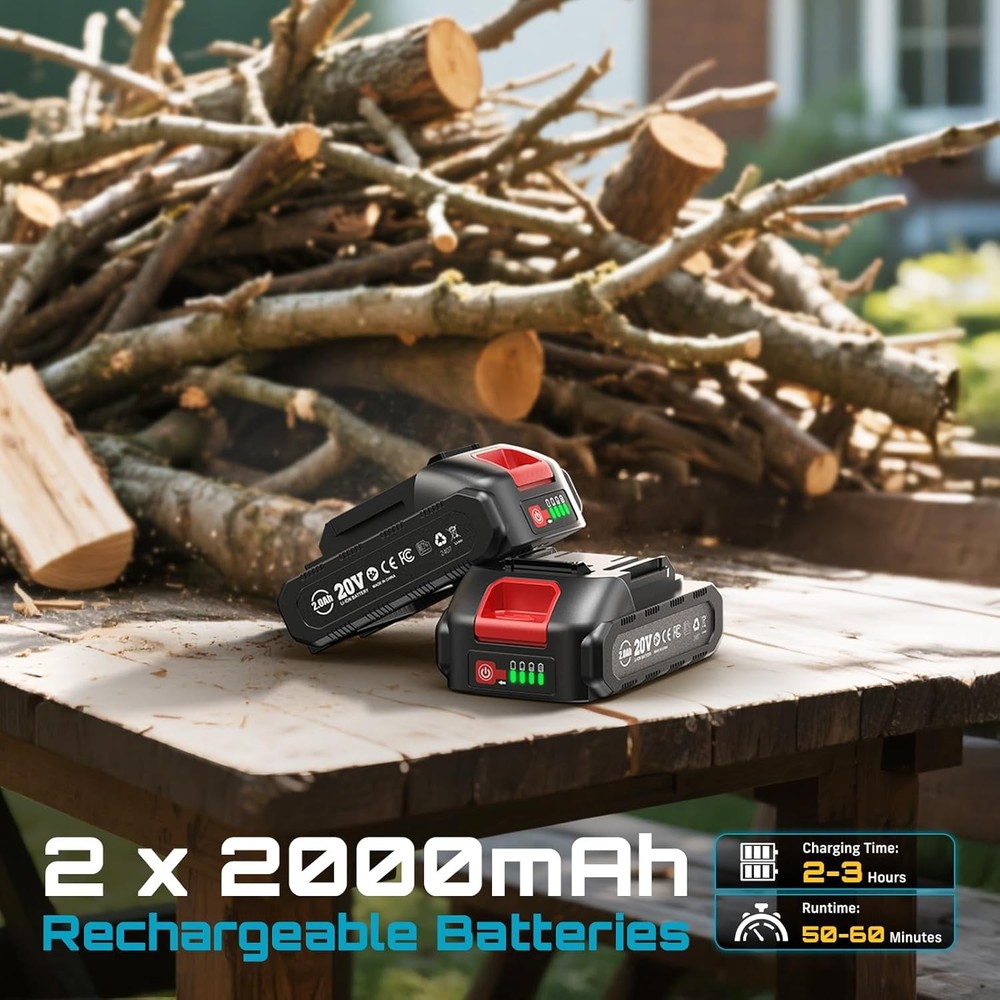 Cordless Mini Chainsaw & Electric Brushless Pruning Shears Combo kit 2×2000mah