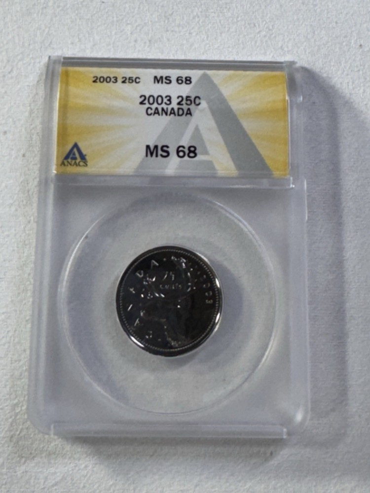 2003 Canada 25 Cents Graded MS 68 by ANACS