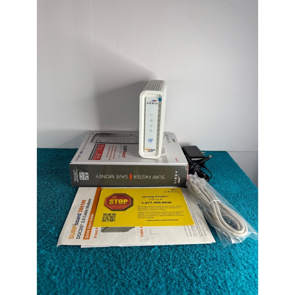 ARRIS SURFboard SB6190 DOCSIS 3.0 Cable Modem Intel Inside White - Ships Free