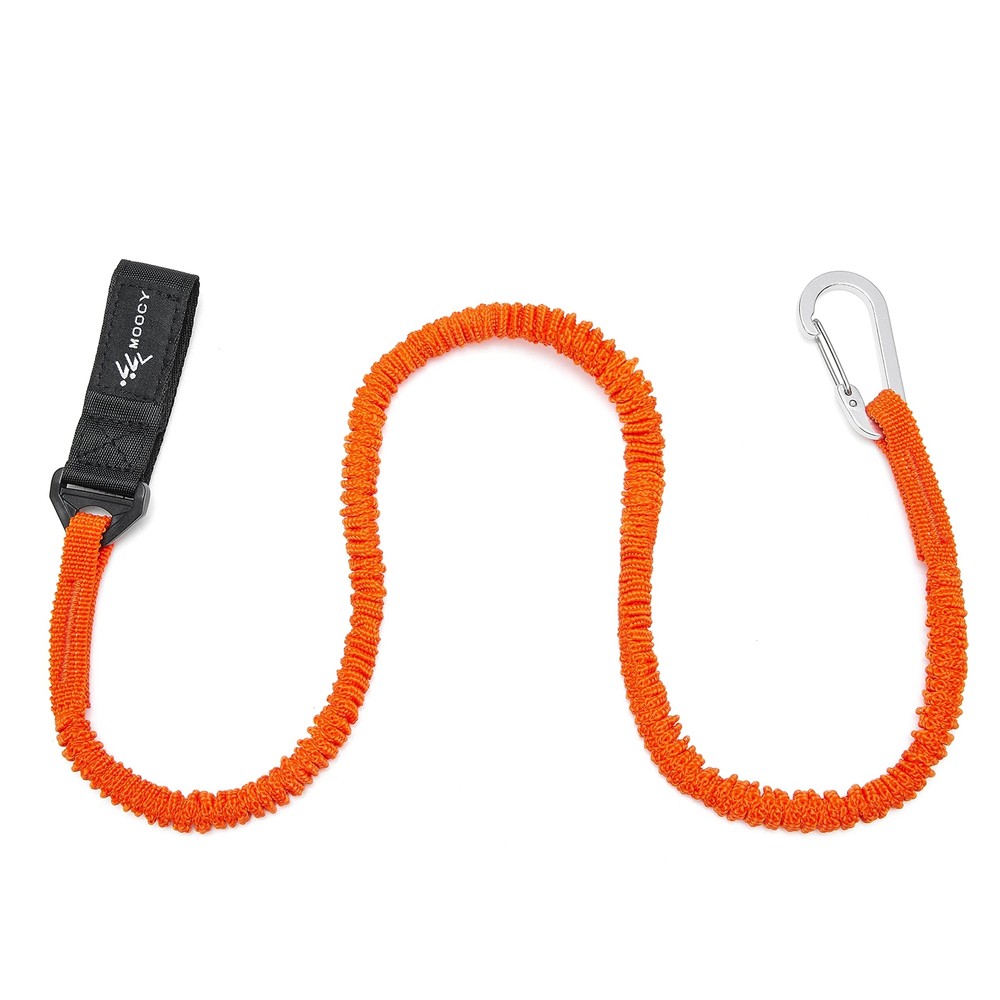 Kayak Paddle Tether Coiled Leash Carabiner Paddle Rod SUP Kayaking Accessory