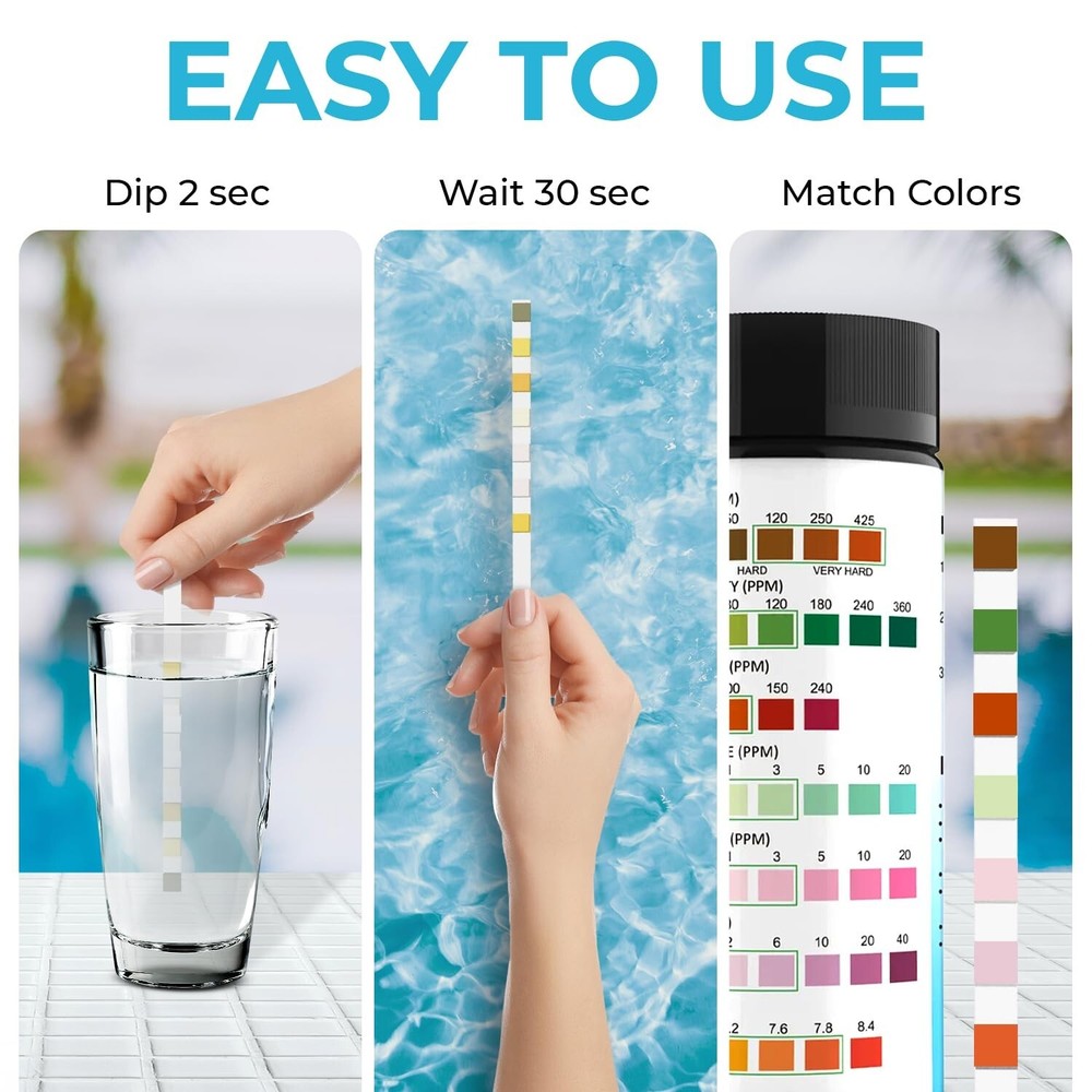 Swimming Pool 7 Way Water Test Strips