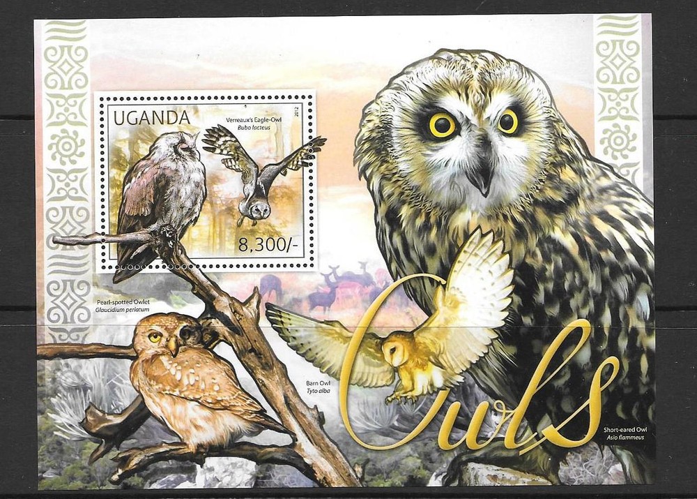 UGANDA 2012 OWLS M/S MNH