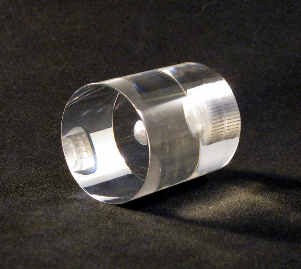 Lamp Finial-TRANSITIONAL ACRYLIC CYLINDER 1-1/2" Ht. CLEAR