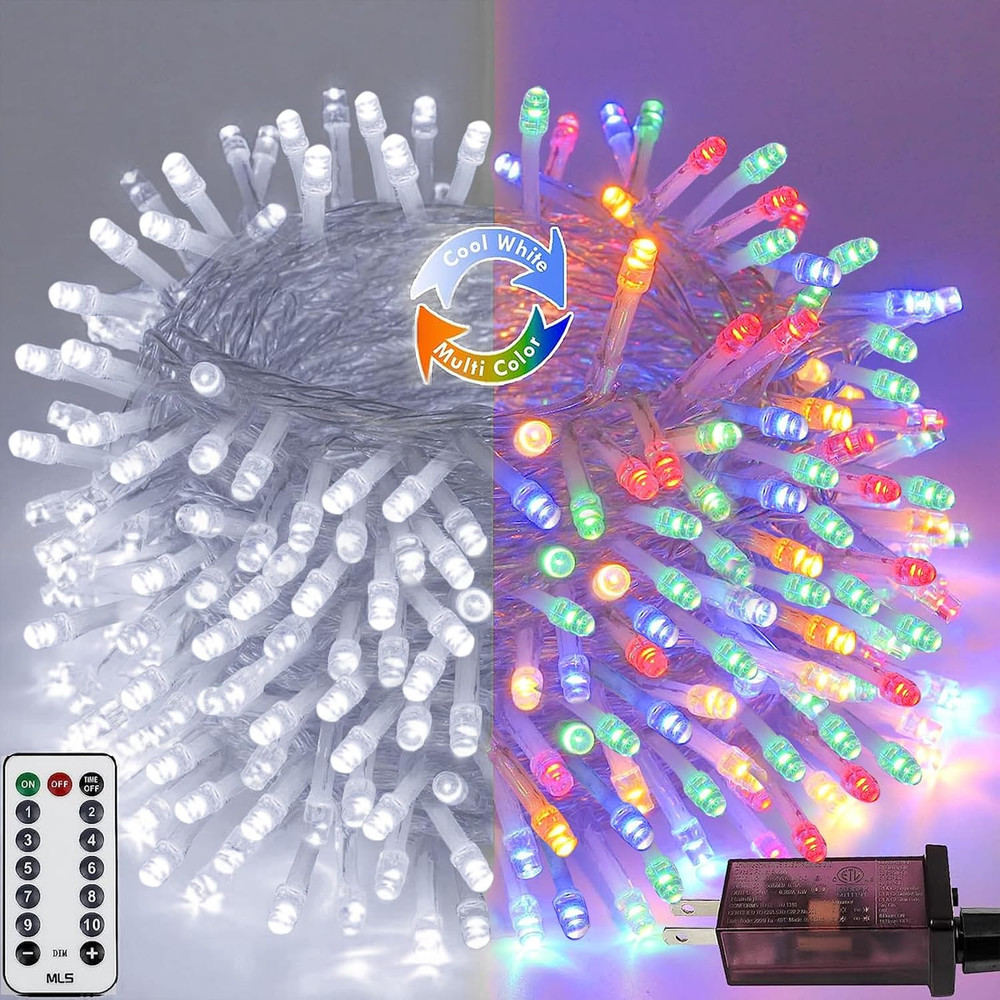 200 LED Color Changing Christmas String Lights 66FT | Remote Timer | Indoor Outd