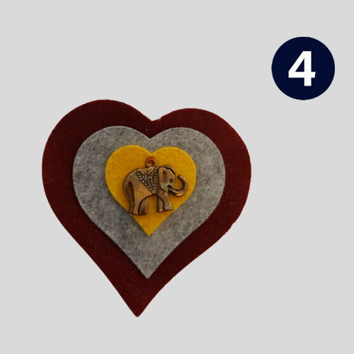 Brown Heart Felt Car Air Freshener, Reusable Aromatherapy Diffuser
