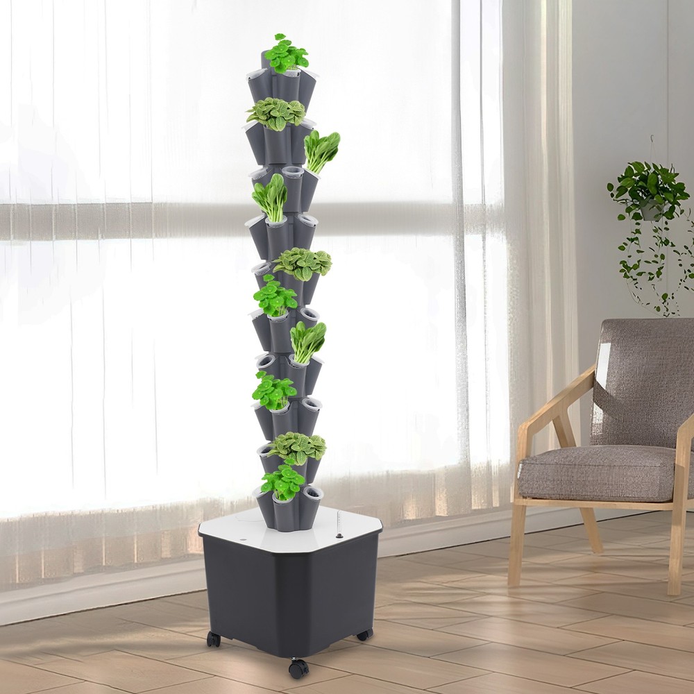 Hydroponic Growing System with Wheel 50 Pods Indoor Hydroponic Tower