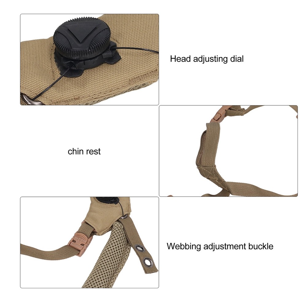 (Tan)Adjustable Dial Suspension System Chin Strap For Fast MICH Helmet WP New