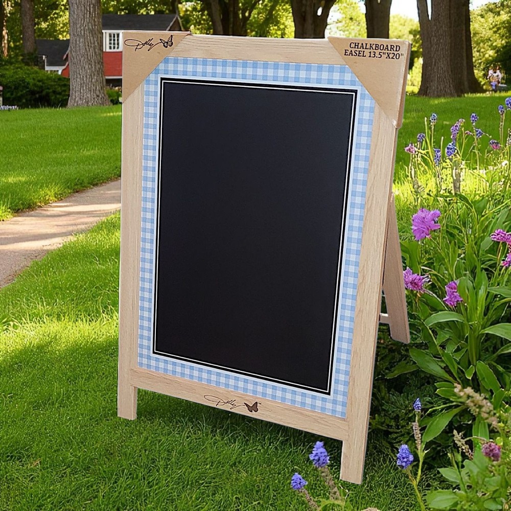 13.5X20" Dolly Parton Rectangular Checkered Easel Chalkboard - NEW