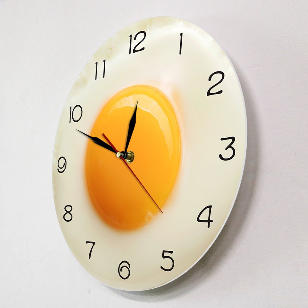 Fried Egg Poached Egg Wall Clock Egg Yolk Clock Digital Pointer Clock4625