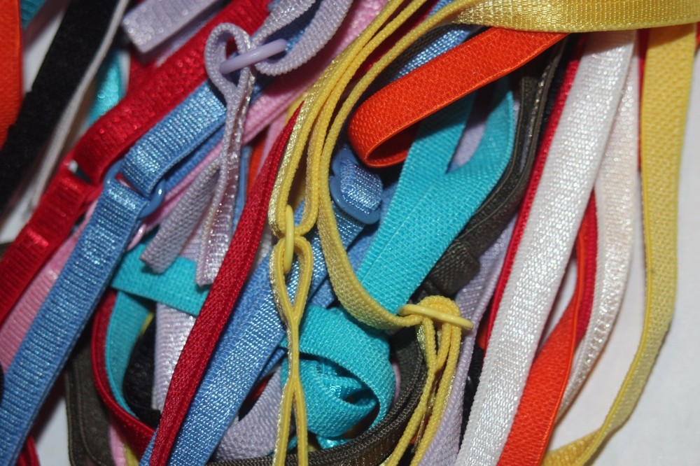 Random Grab Bag 10 pair adjustable BRA STRAP mask stretch elastic straps 1/4"