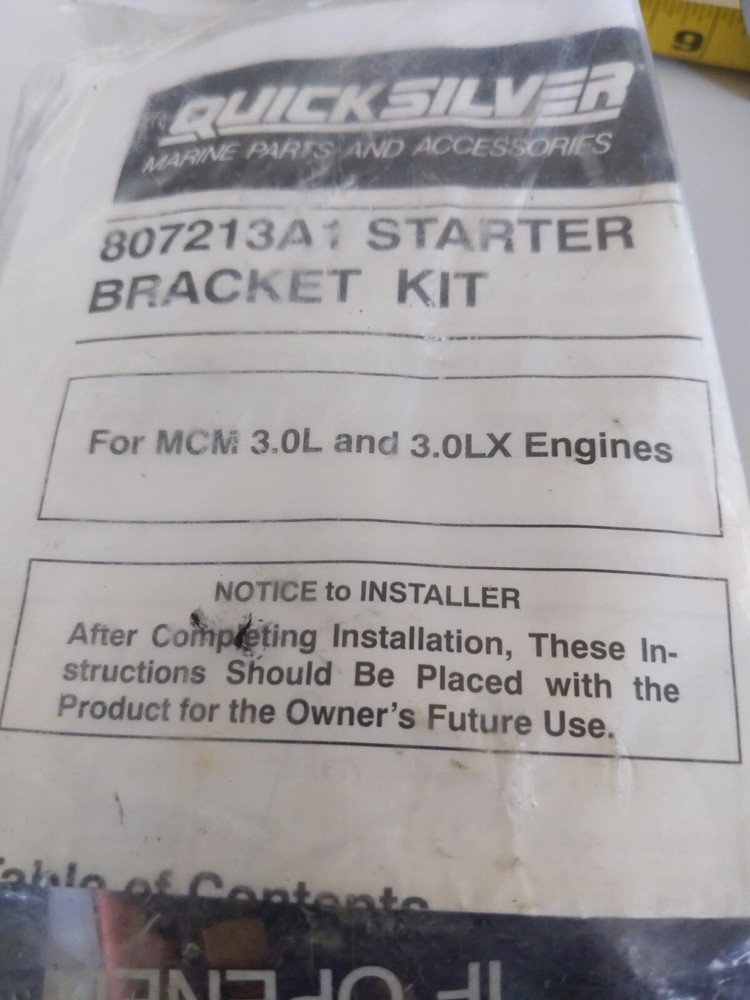 Mercrusier 807213A1 starter bracket kit
