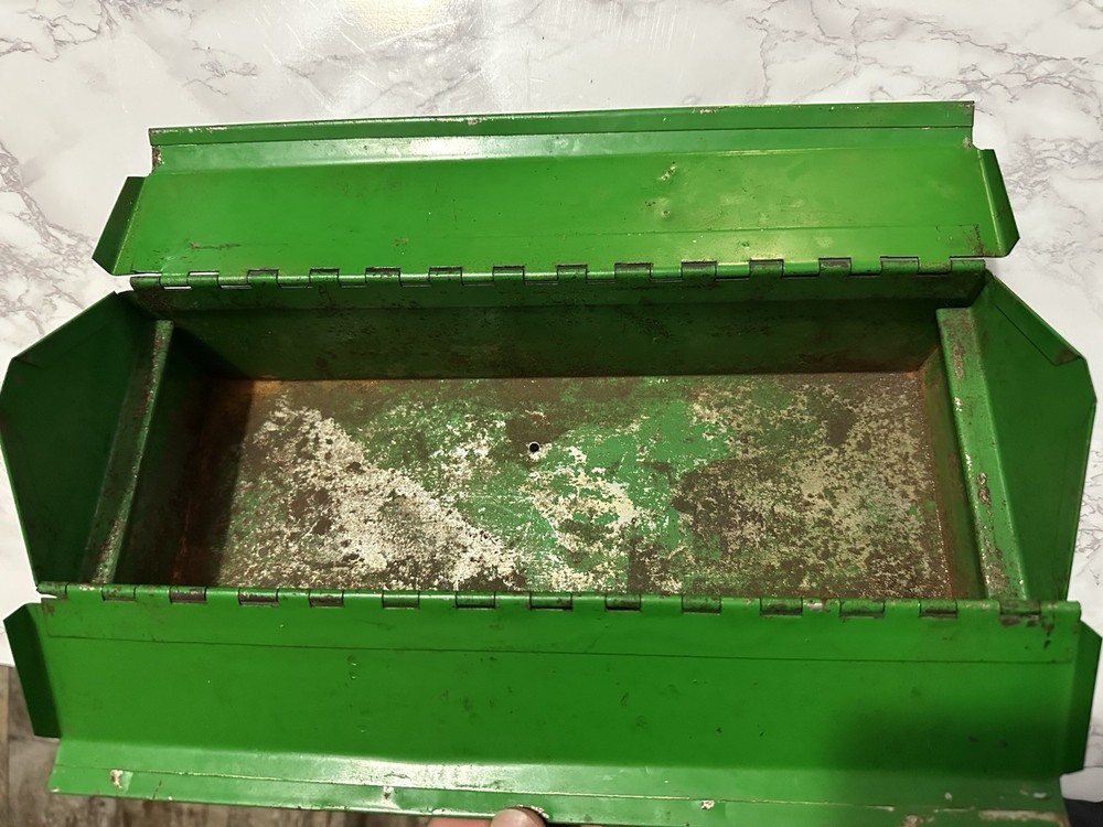Vintage Steel Tool Box With Split Top