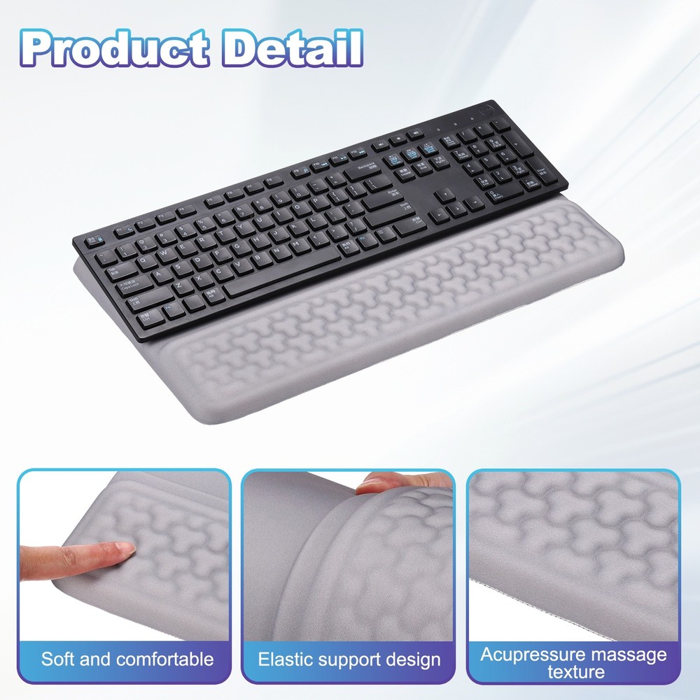 Computer Keyboard Stand with Wrist Rest, Computer Wrist Support, Gray