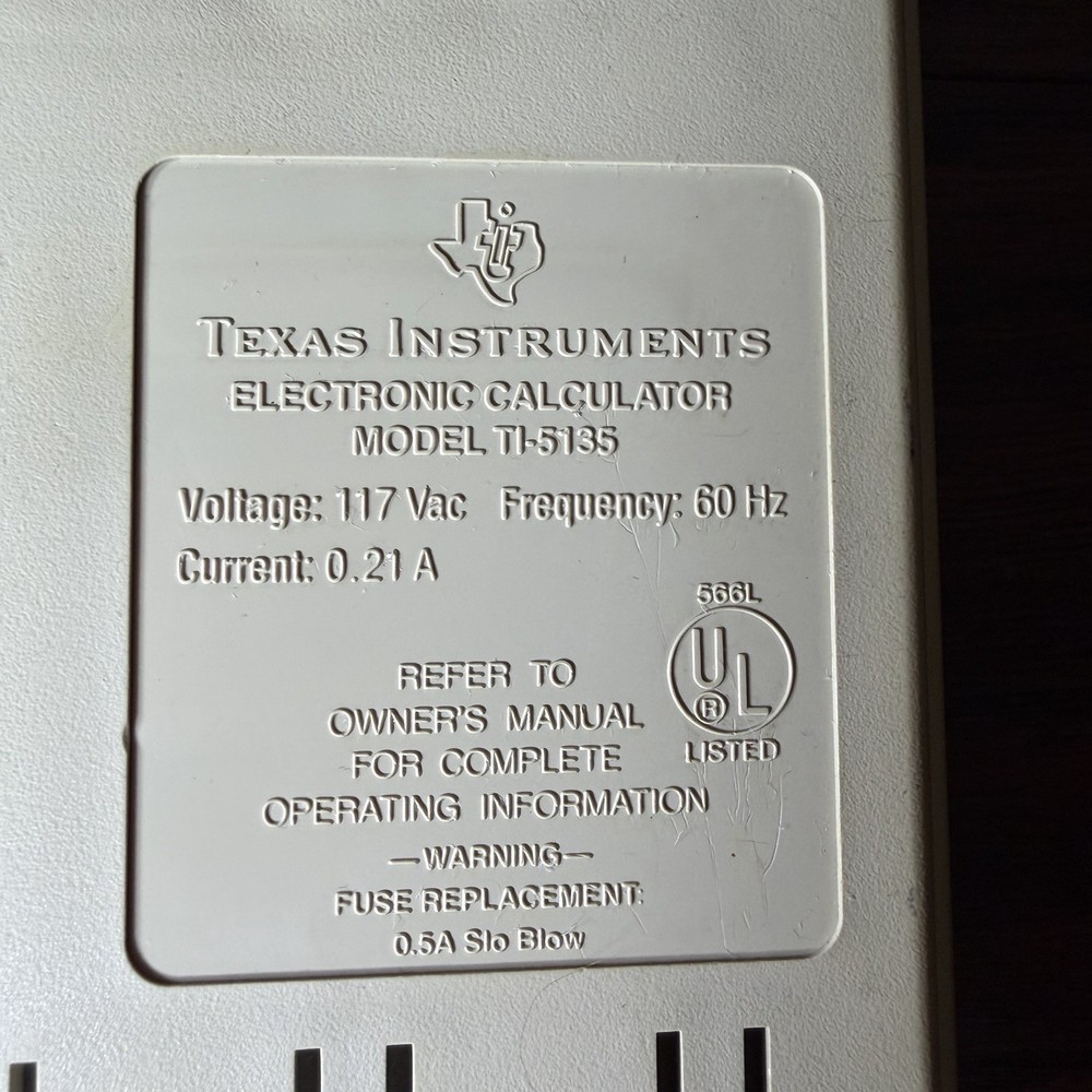 Texas Instruments TI-5135 Vintage 1979 Thermal Printing Adding Machine Working