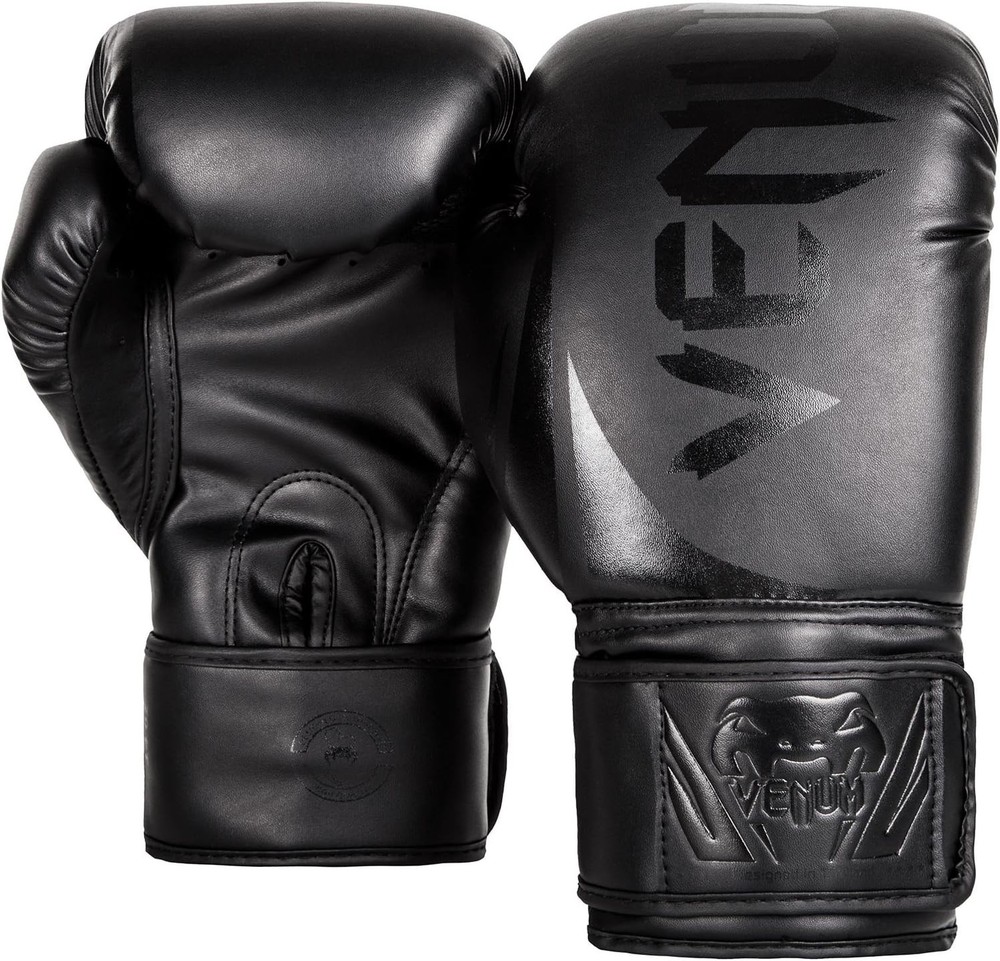 Venum Challenger 2.0 Hook and Loop Boxing Gloves - Black/Black