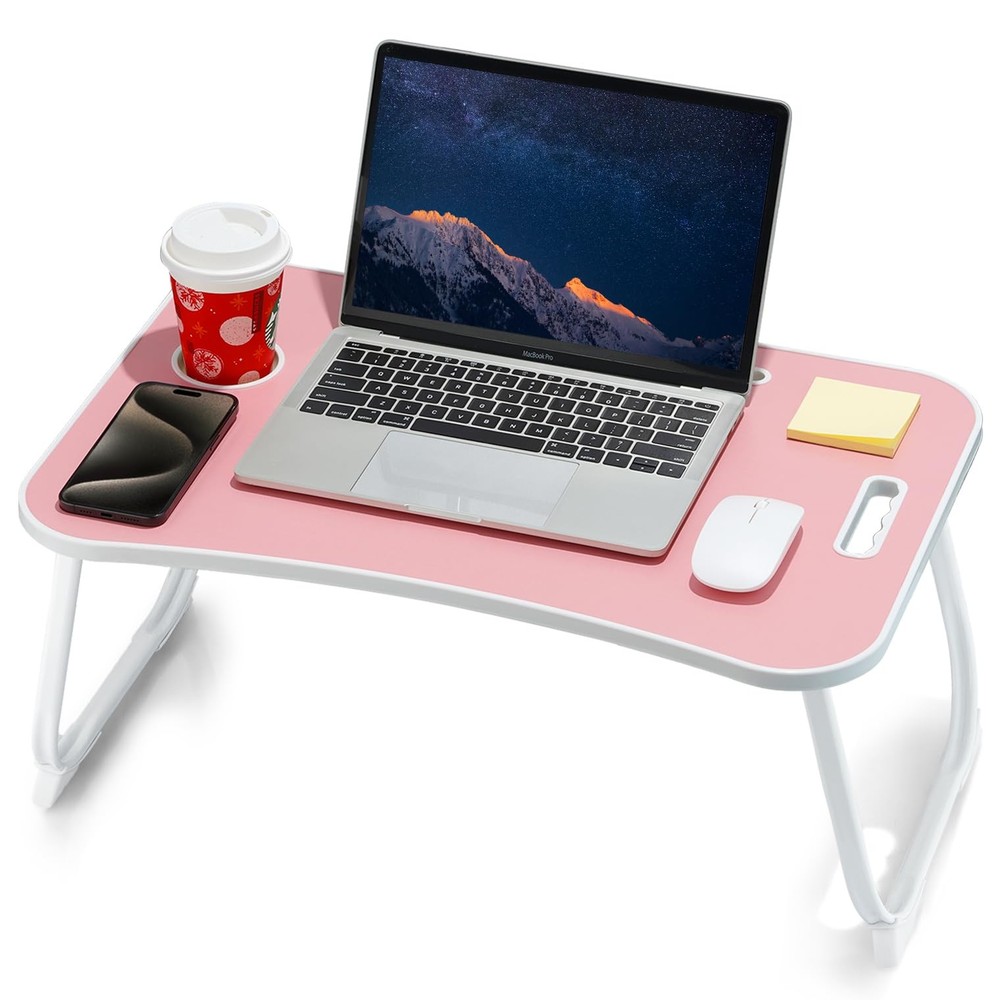 Laptop Bed Desk, Foldable Lap Desk, Portable Lap Table, Laptop Stand with Cup...