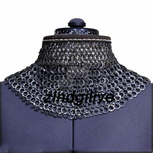 Chainmail Coller 10 mm  MS Flat Riveted With washer in Solid Rings a1