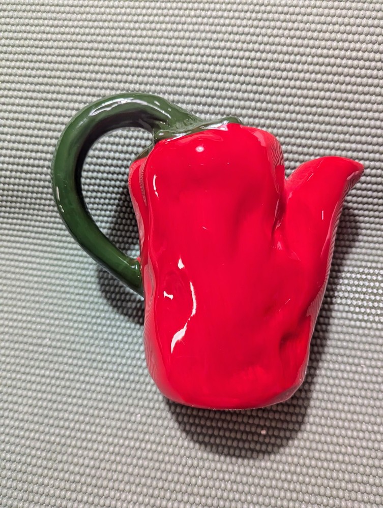 KMC Chili Hand Painted Fine Ceramicware Pitcher with Tools