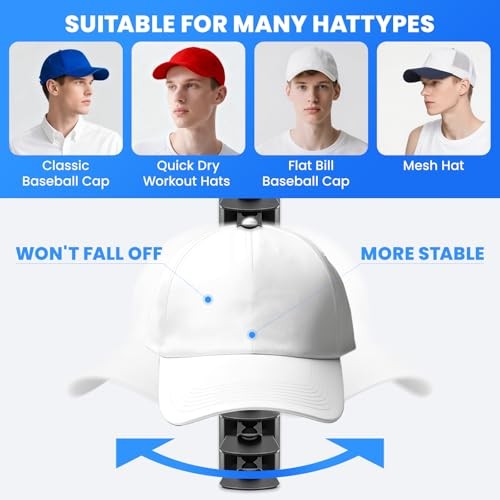 Baseball Cap Storage Rack Wall Mounted - 2-Pack - Holds 40 Caps, Space-Saving